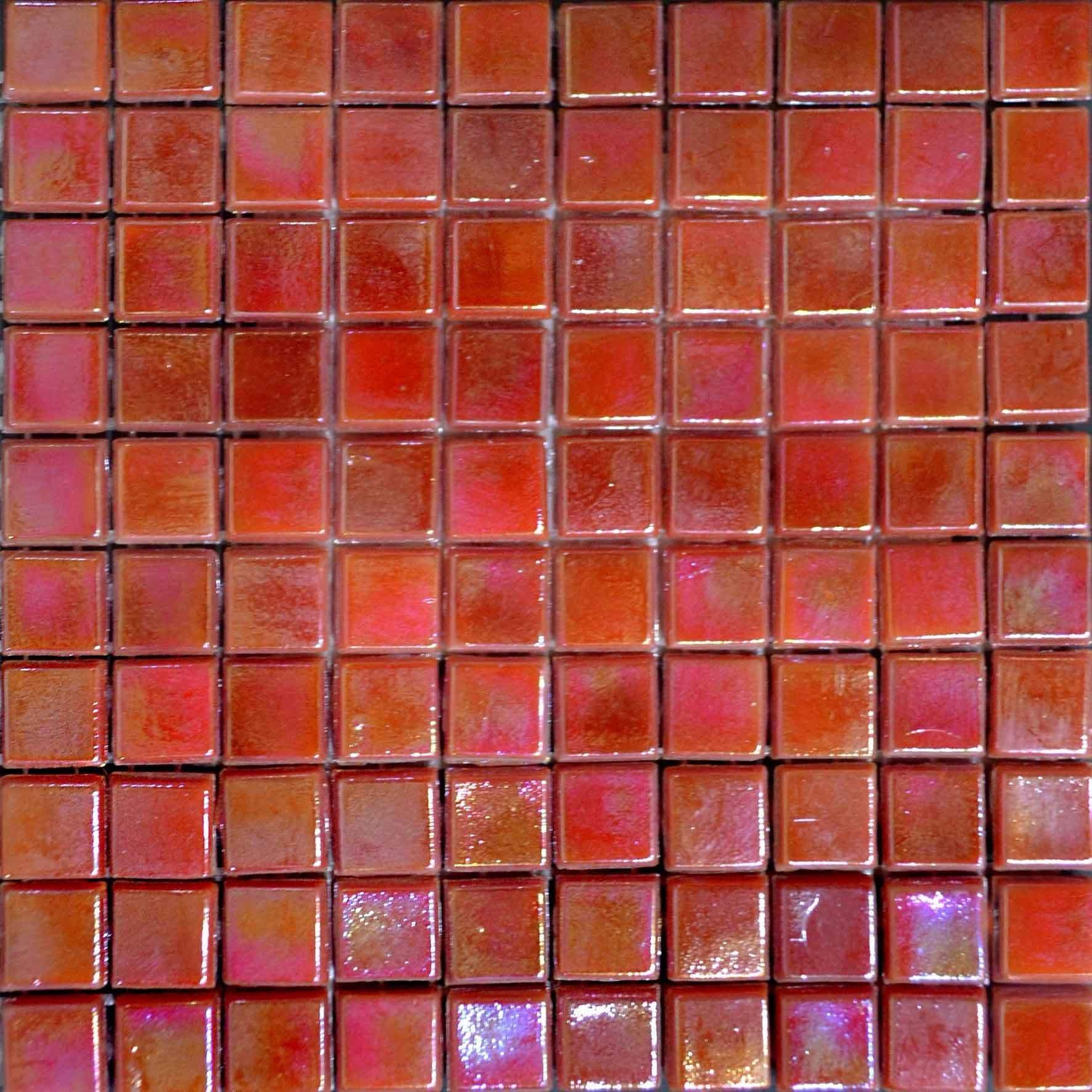 Iridescent Mosaic Sheet - Salamander Orange