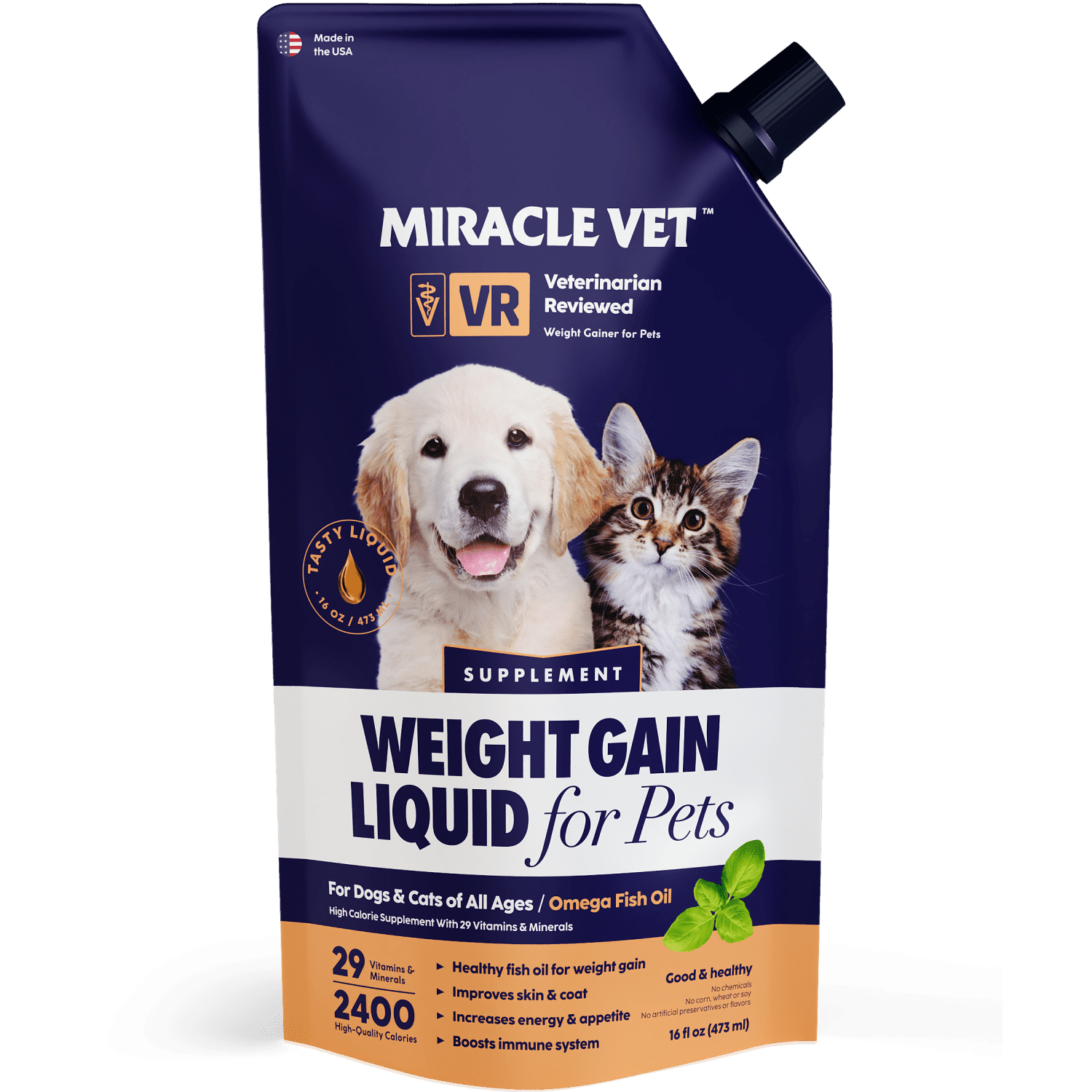 Weight Gain & Recovery Liquid for Pets - Miracle Vet product image