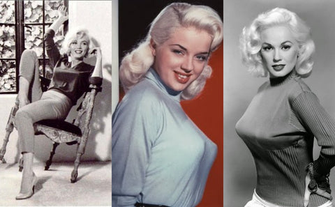 1950s pinup old hollywood Marilyn Monroe Diana Dors Mamie Van Doren sweater girl