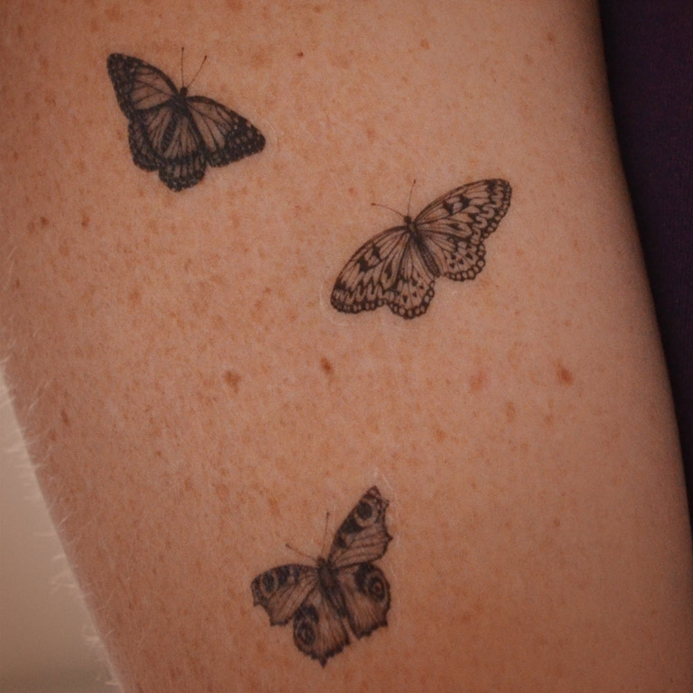 Set of five mini butterfly temporary tattoos. – Ali Chappell-Bates Art