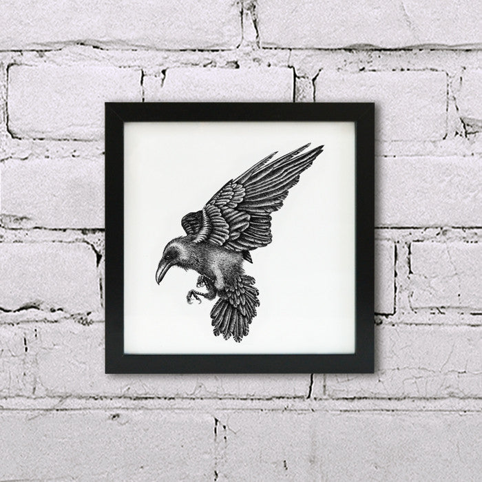 Framed Raven Print Ali Chappell Bates Art