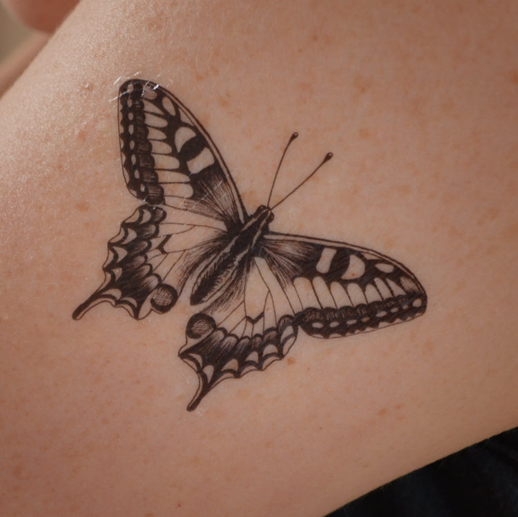 Buy Swallowtail Butterfly Temporary Tattoo Set of 2  Black Online in India   Etsy