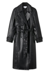 Vegan Leather Black Trench