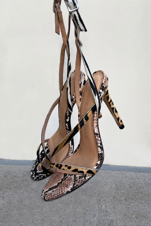 Women's Leopard Print Sandals, Transparent Mid Heels, Crystal Thick High  Heels, European And American Style, Open Toe Slippers