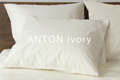 ANTON ivory washed percale cotton bedding