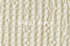 SALLY ivory cotton waffle weave blanket