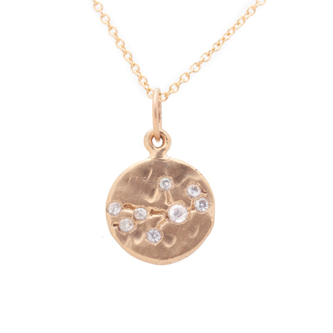 virgo zodiac necklace charm 14k gold diamonds horoscope jewelry gift for her valley rose