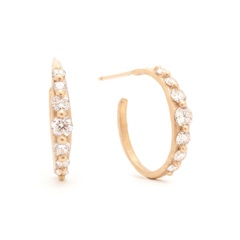 hoop earrings 14k diamond celestial star studs statement Juno