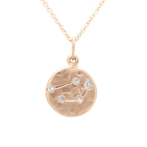 libra zodiac necklace charm 14k gold diamonds horoscope jewelry gift for her valley rose