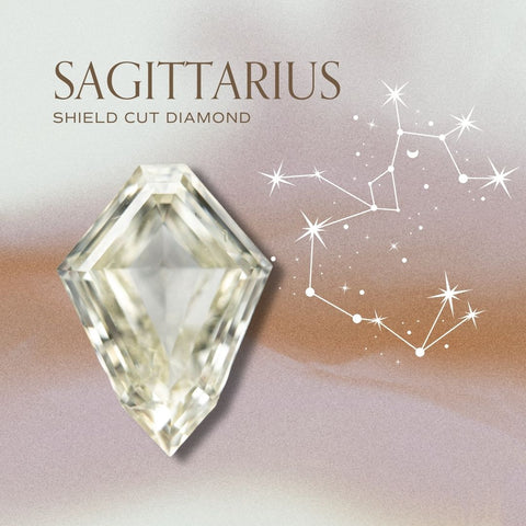 sagittarius zodiac diamond jewelry engagement ring ideas 14k gold fairmined conflict free shield cut