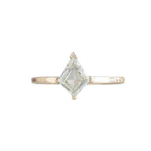 One of a Kind Kite-Shaped Step-Cut Diamond Engagement Ring by Alexis Russell 