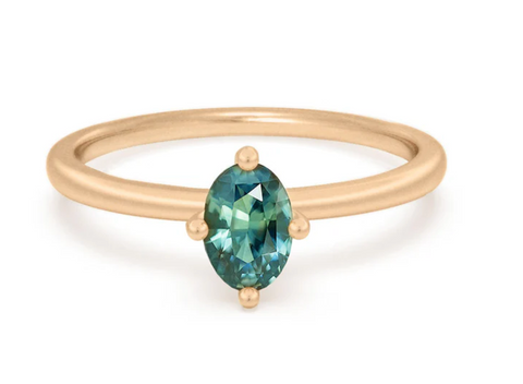 affordable teal sapphire engagement ring