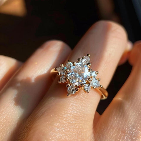Light Fairy celestial cluster diamond engagement ring