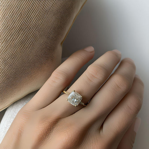 cushion cut diamond engagement ring