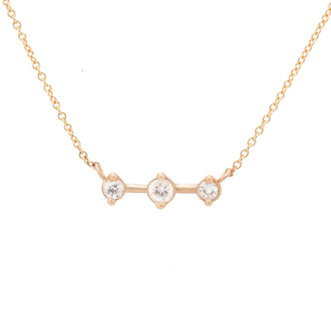 Orions belt constellation celestial star map necklace diamond gold