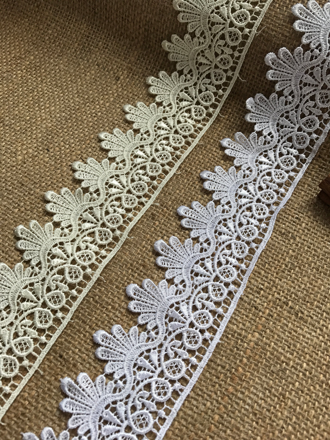 Guipure Lace Trim White Ivory Top Quality Great Value 4.75 cm/2