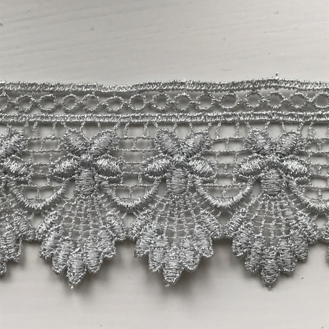 silver lace trim