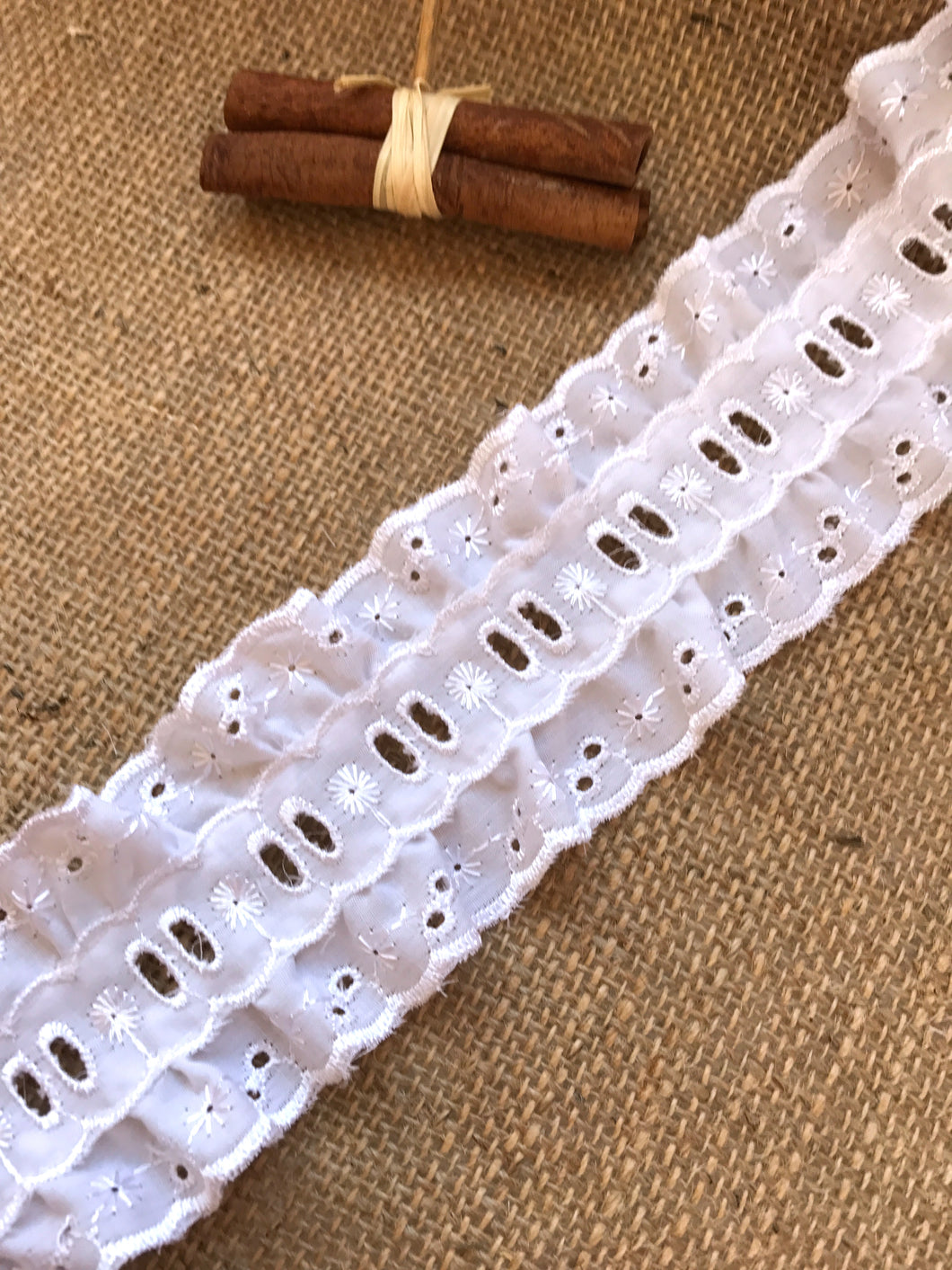 gathered cotton lace