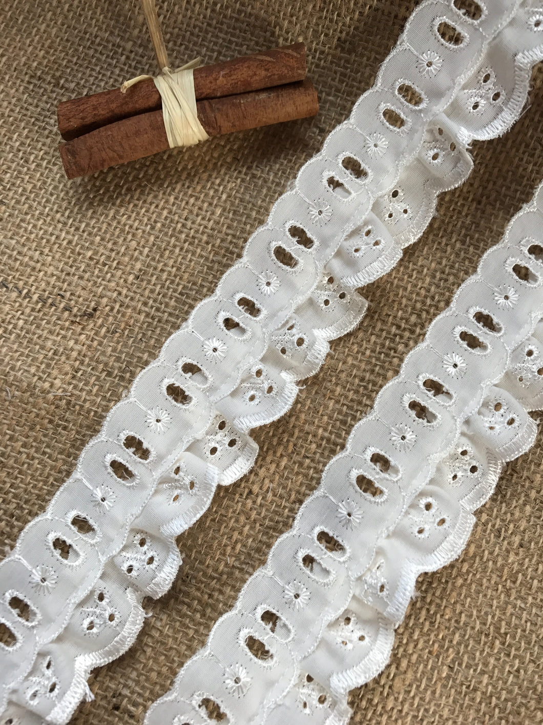 gathered cotton lace