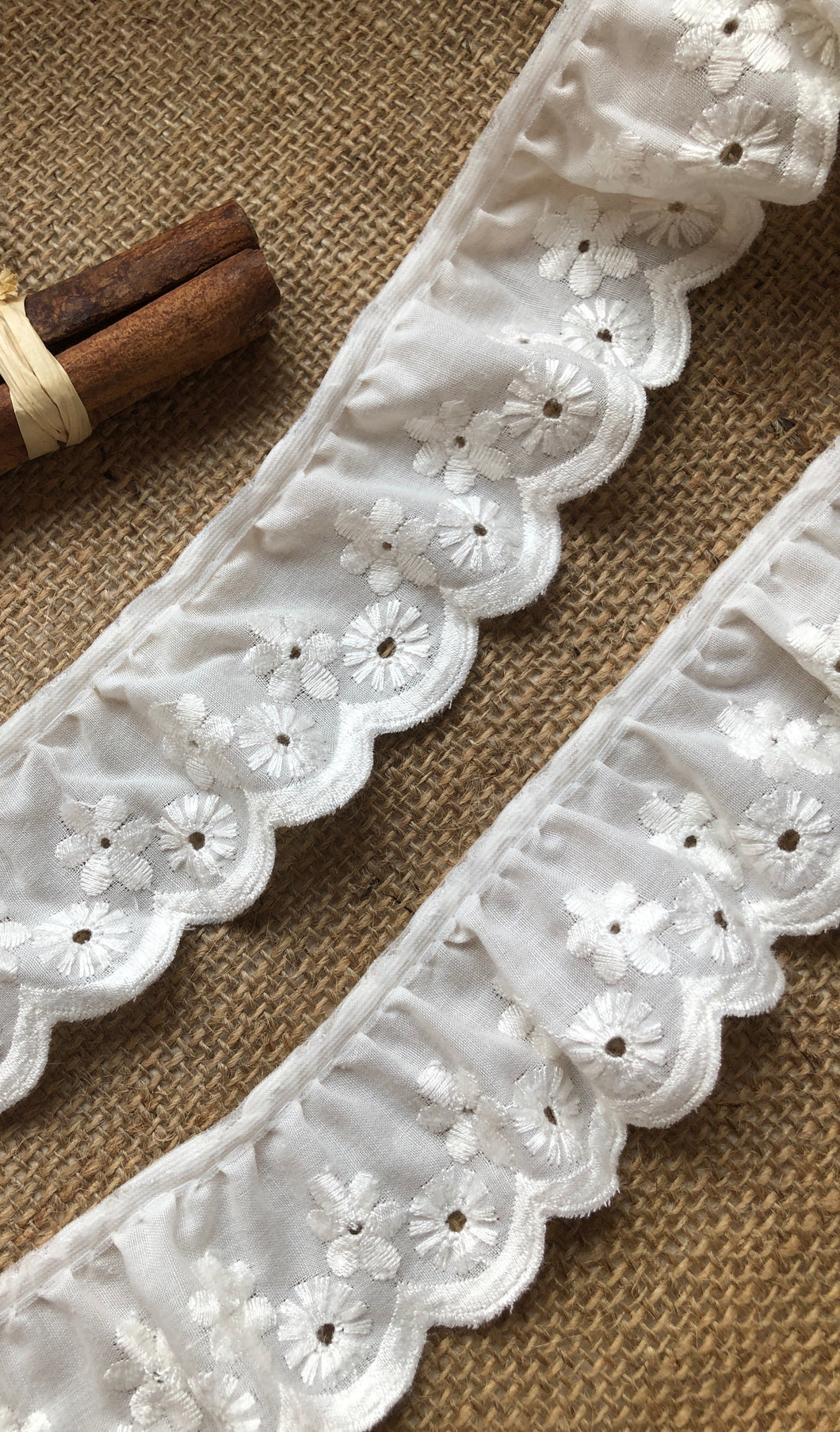 gathered cotton lace