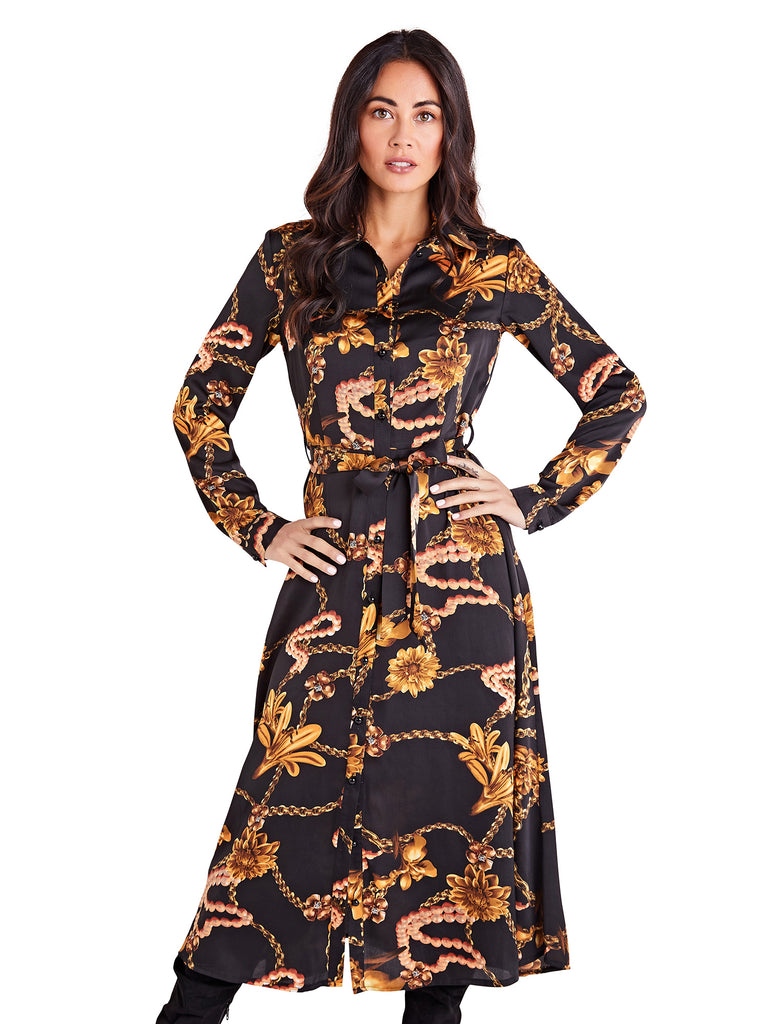 next satin shirt dress