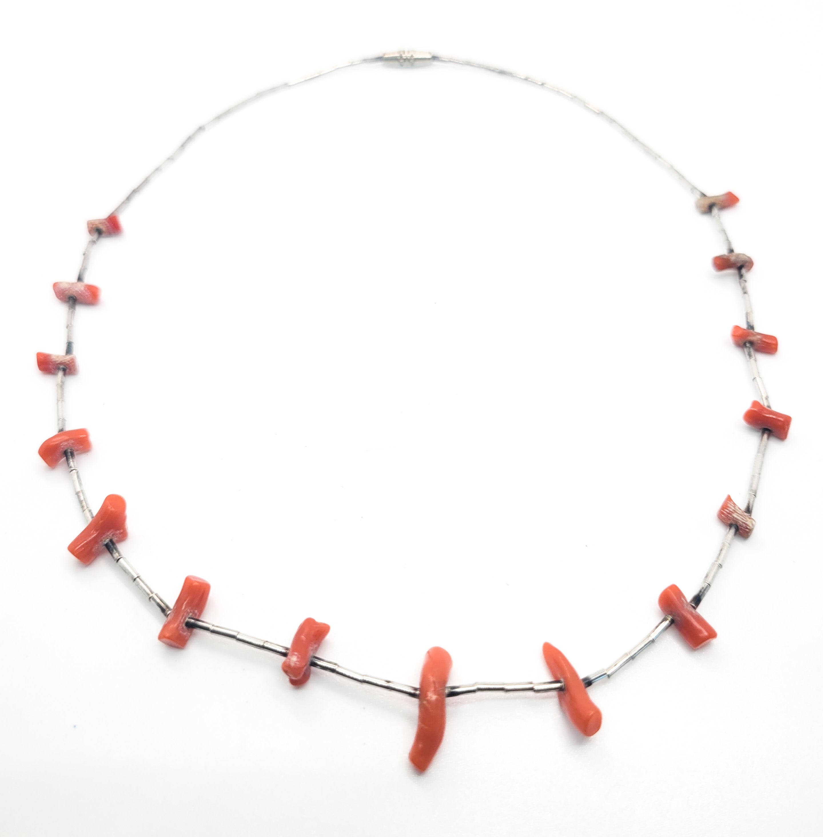 Branch coral liquid silver sterling silver  vintage fetish neckl