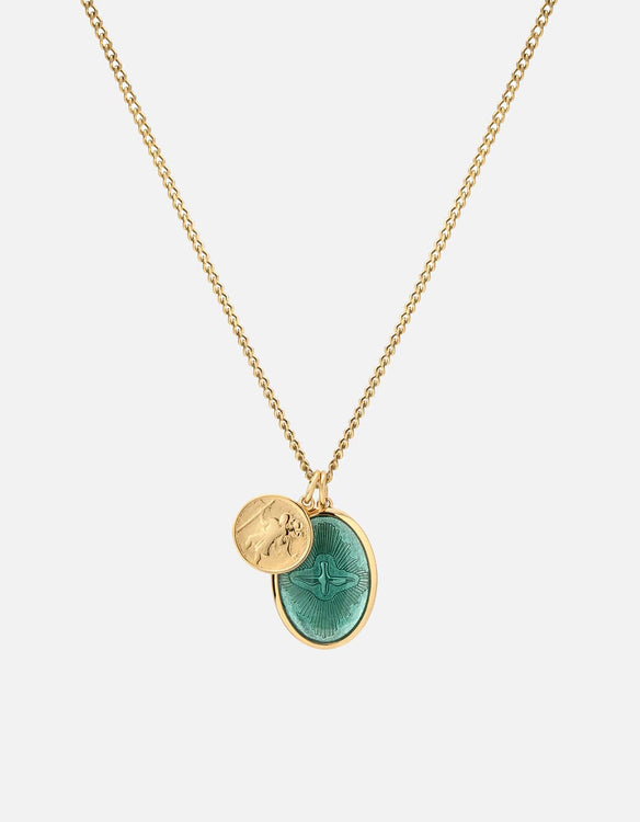 Baja Billys Ocean Creations St. Christopher Surf Necklace, Large Pendant,  Green with White Rim, 23 Inch Ball Chain | Amazon.com