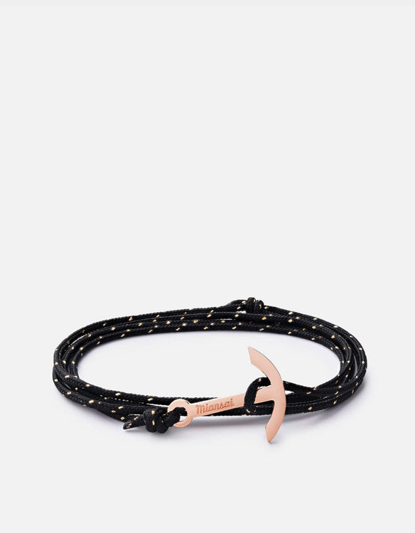 Miansai Mini Single Rope Casing Bracelet Black/ Rose