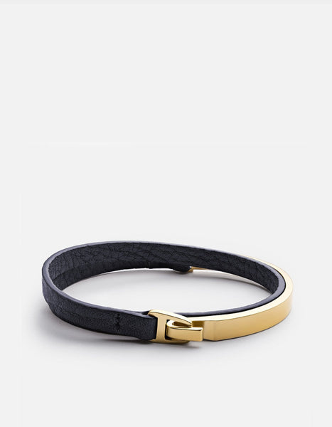 Moore Half Cuff Leather, Matte Gold | Men's Bracelets | Miansai