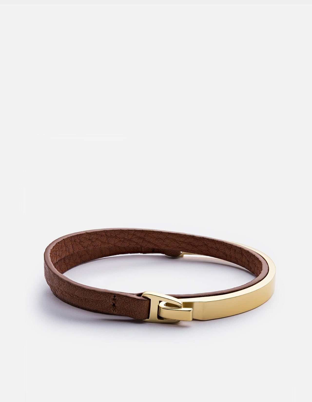 Moore Half Cuff Leather, Matte Gold | Men's Bracelets | Miansai