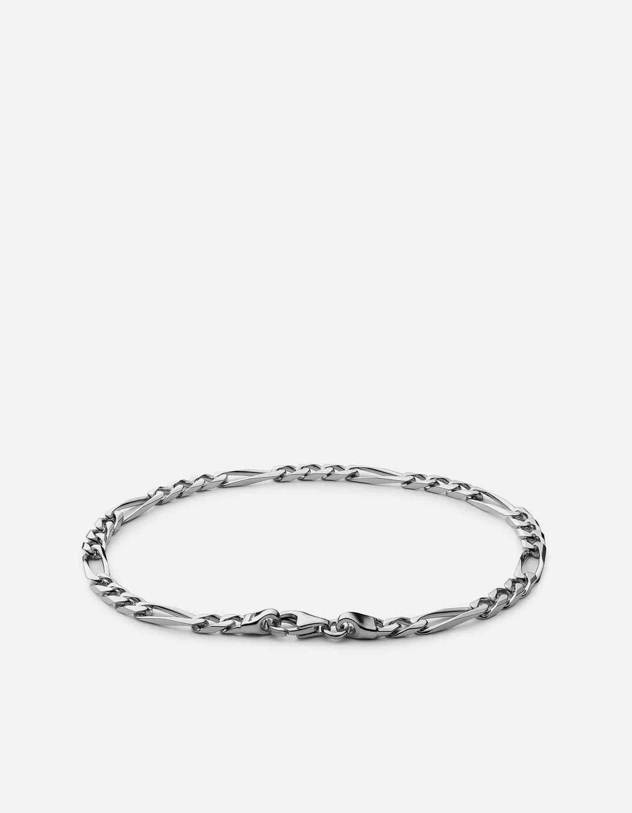 3mm Figaro Chain Bracelet, Sterling Silver | Men's Bracelets | Miansai