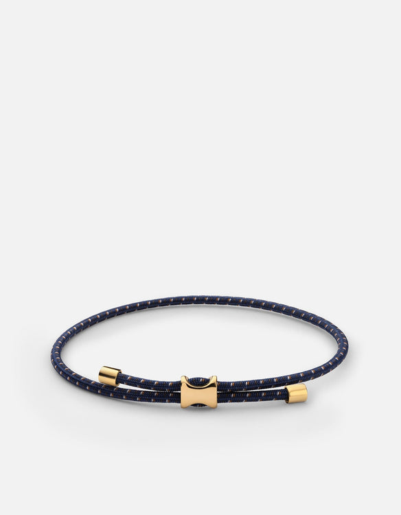 Nexus Leather Bracelet, Gold Vermeil, Polished, Men's Bracelets