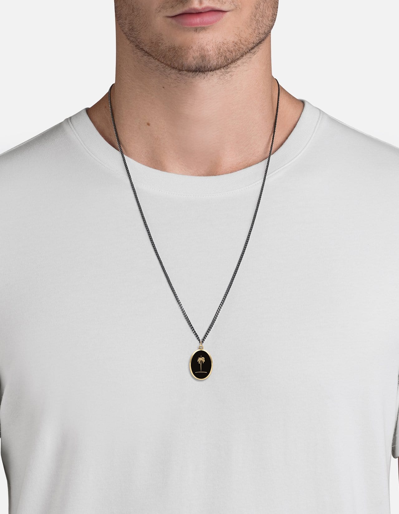 Palm Tree Necklace, Gold/Black | Men's Necklaces | Miansai