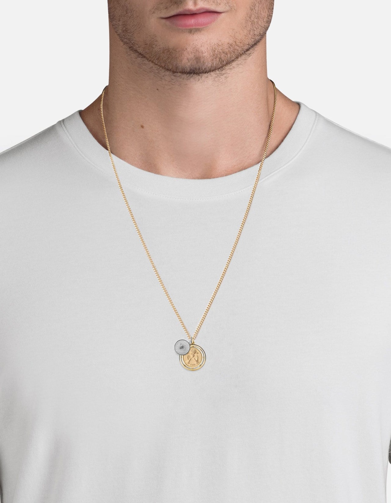 gold chain with silver pendant