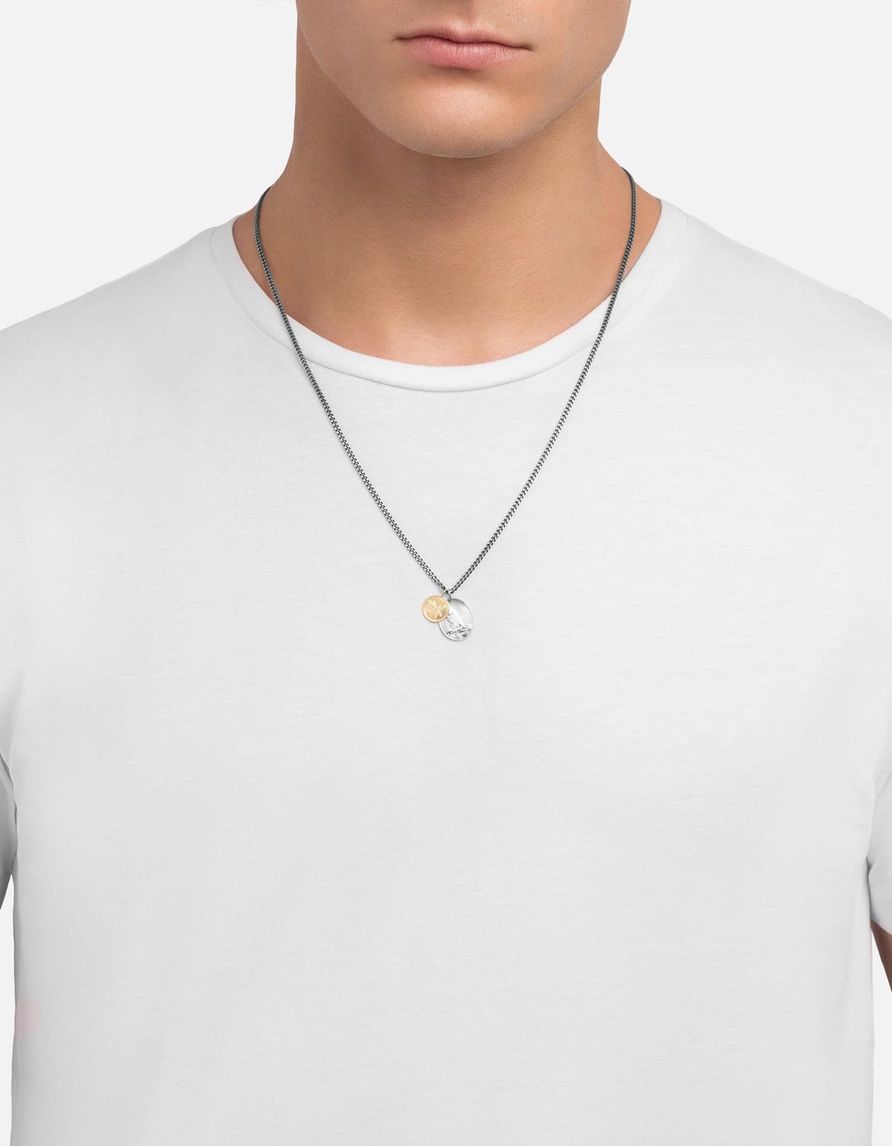 gold chain with silver pendant