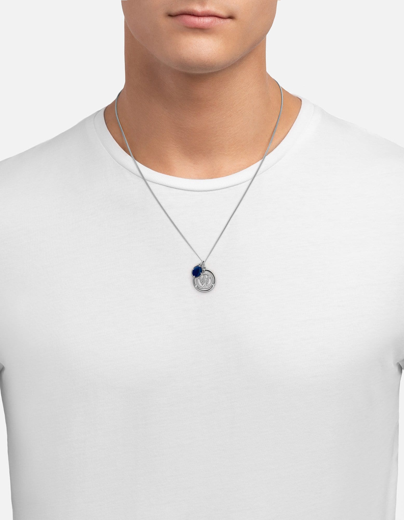 Eternita Pendant Necklace W Enamel Sterling Silver Mens Necklaces