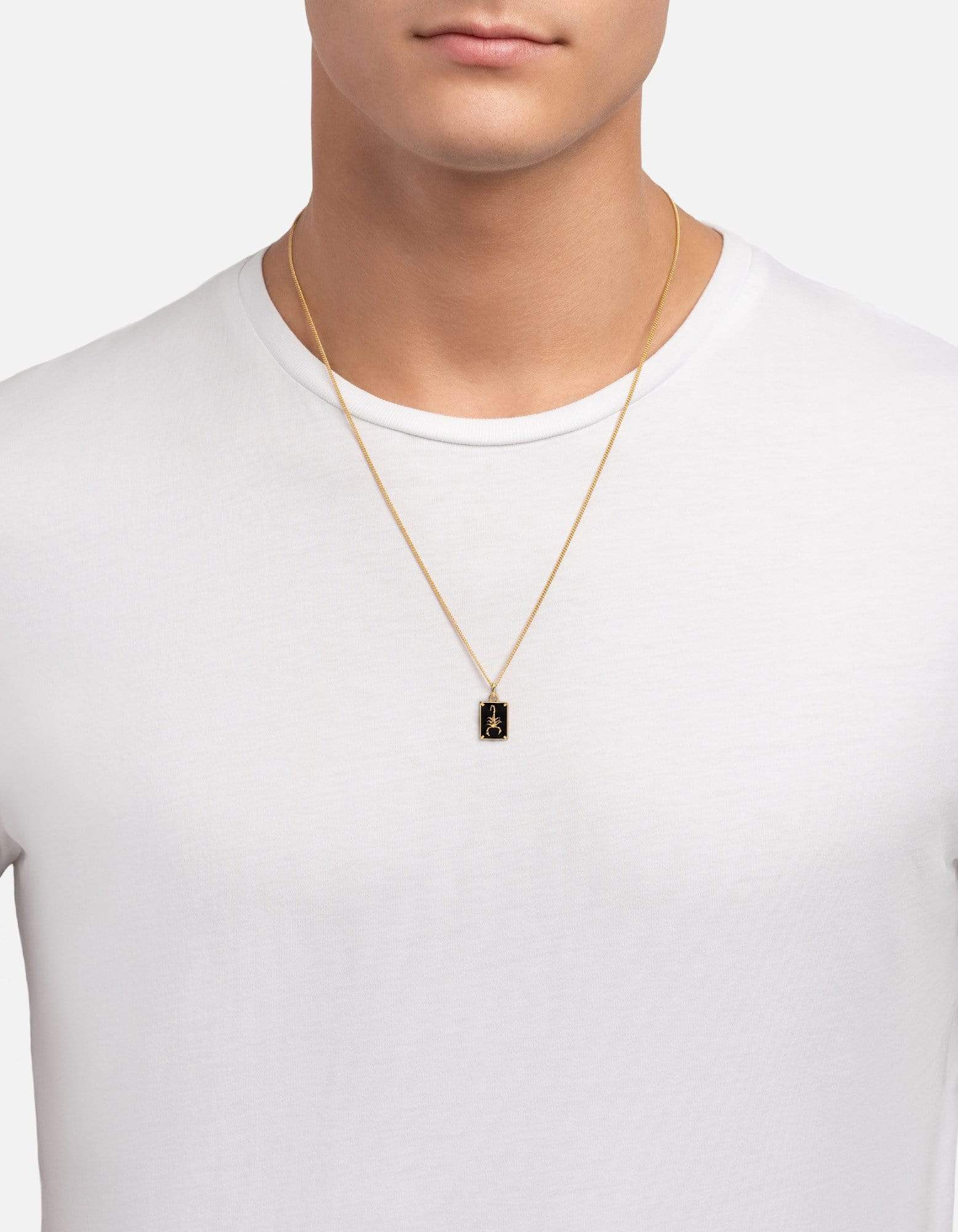 Scorpius Pendant Necklace, Gold Vermeil/Black