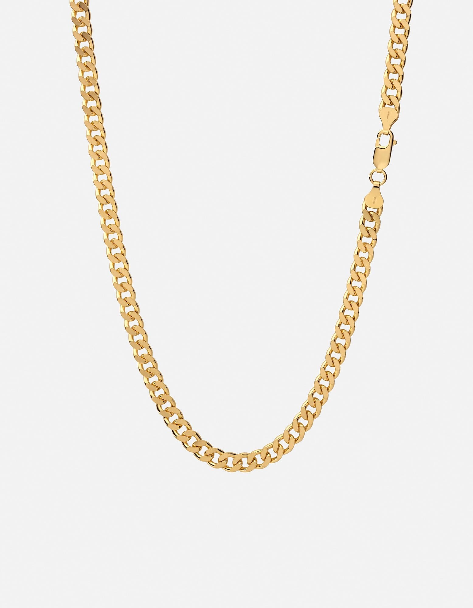 6.5mm Cuban Chain Necklace, Gold Vermeil