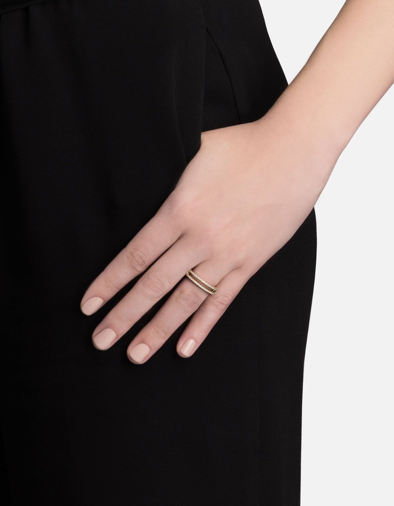 Split Layer Ring, 14k Yellow Gold w/Pave | Women's Rings | Miansai