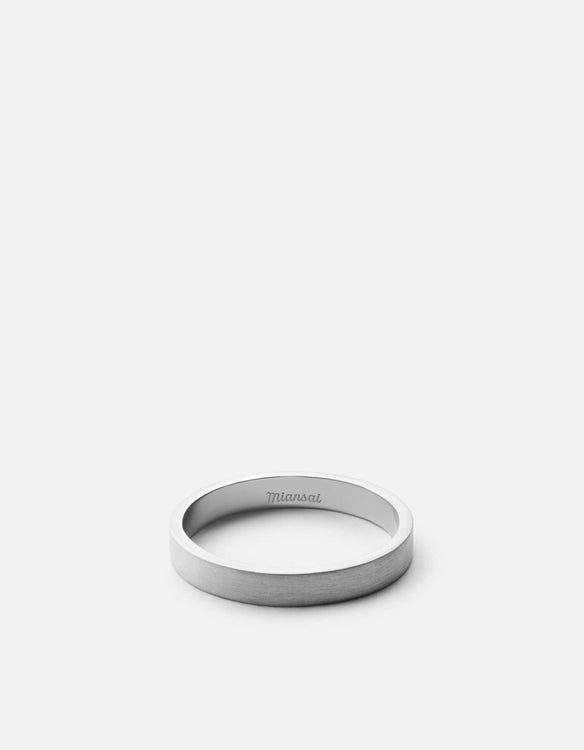 Unisex Gancini Sterling Silver Thin Logo Ring // Ring Size: 9