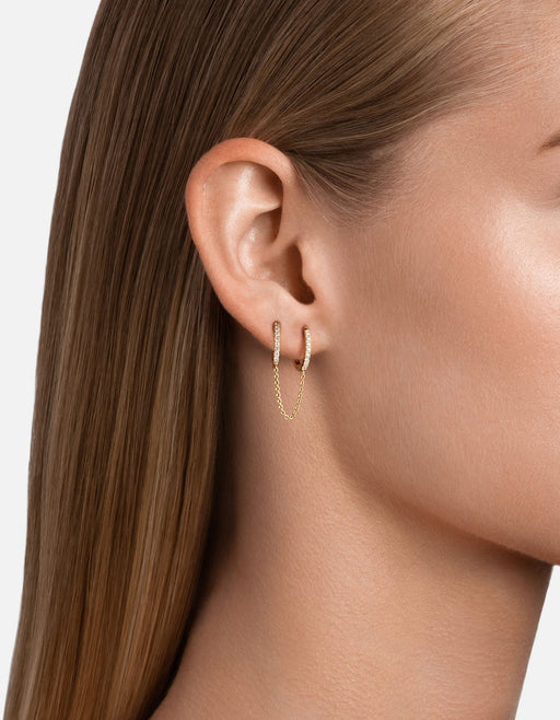 Avery Huggie Earring, 14k Yellow Gold w/Pave - Miansai