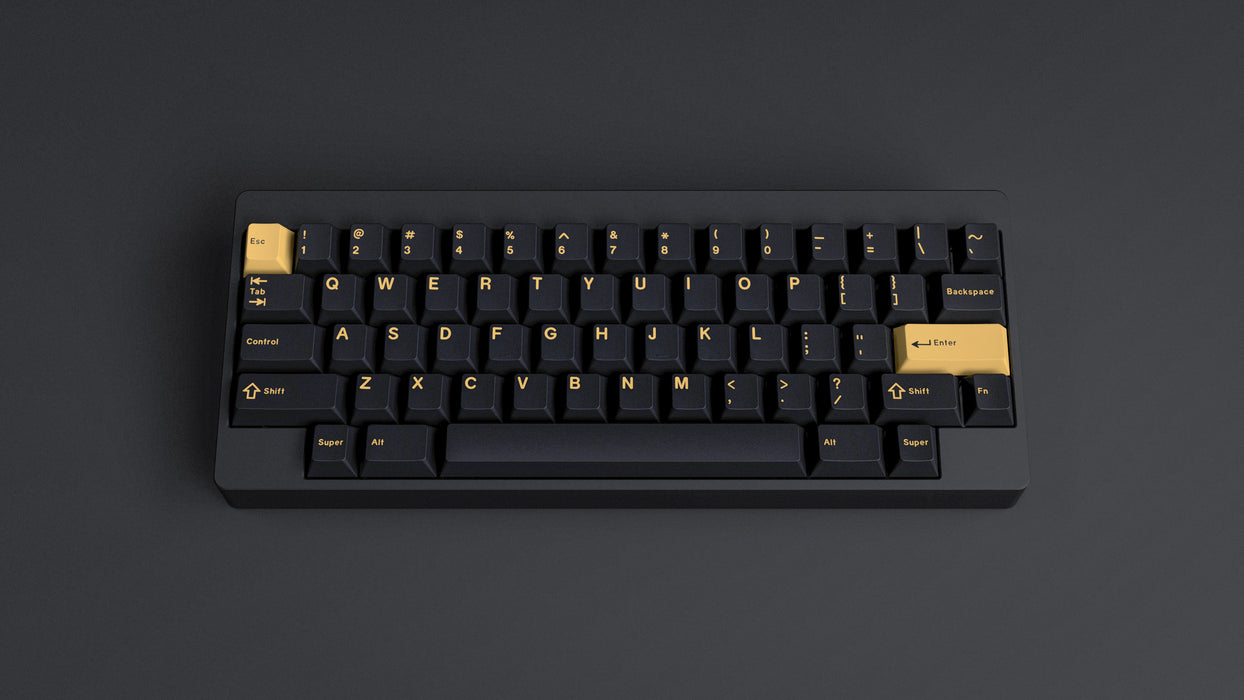 gold on black keycaps