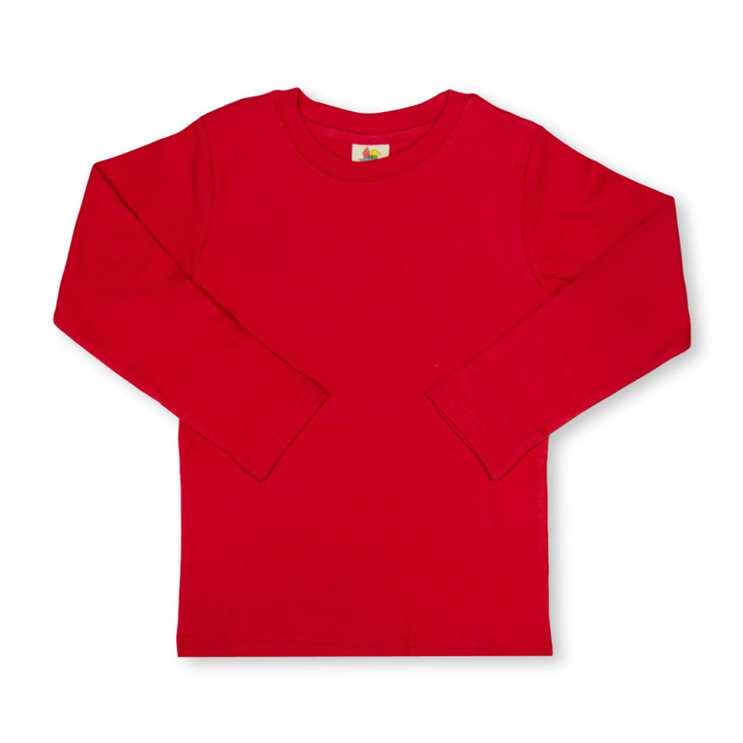 red long sleeve tee shirt