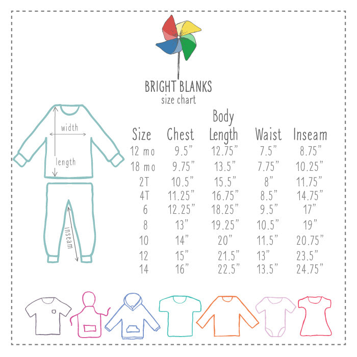 Blanks Boutique Size Chart