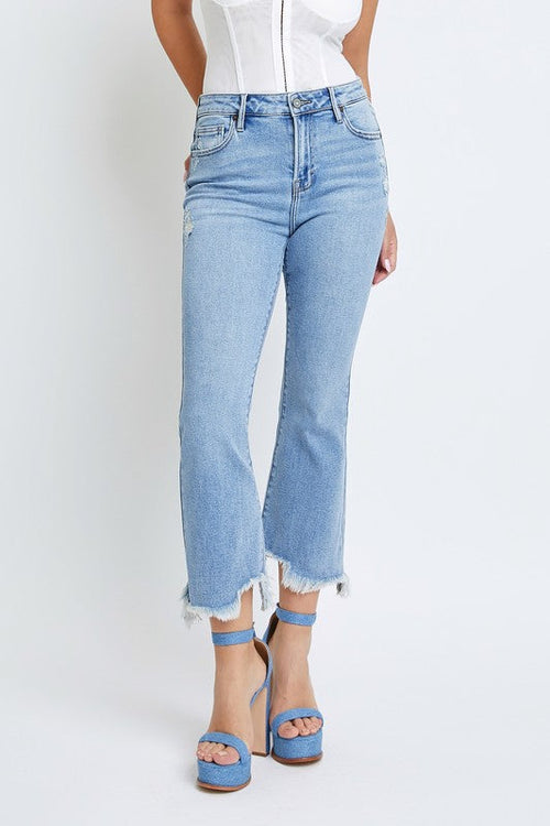 HIDDEN Happi Cropped Flare Stretch Jean - Women's Jeans in Light Wash