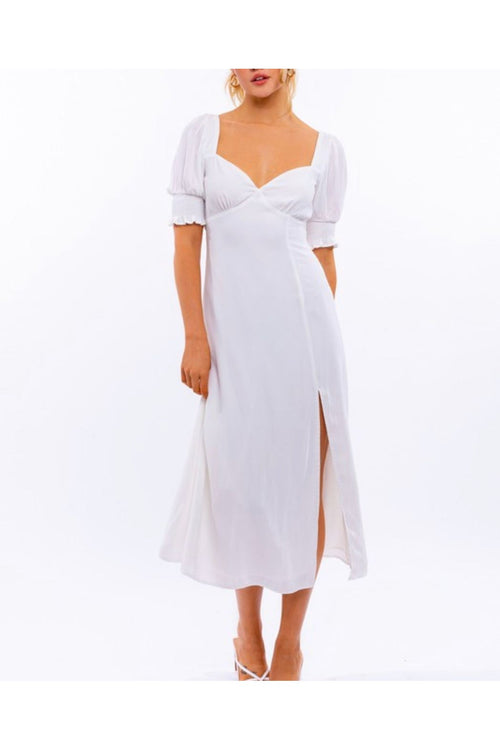 Rise to the Occasion White Midi Wrap Dress