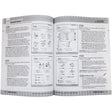 Daily 6 Trait Writing Grade 1 book open to show solutions pages. Each page has 2 images of a workbook page in the book and has paragraphs of text to the side of each page image giving the solutions of each lesson.