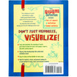 Back cover of the 101 Doodle Definitions book. The cover is light yellow with a dark blue border. In the middle are a few light blue doodles and some text describing the important features of the book. There is red elastic attached by eyelets that hold the book closed.