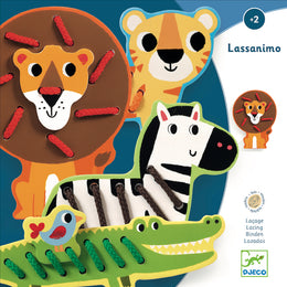 (closeout) Wooden Lacing Zoo Animals