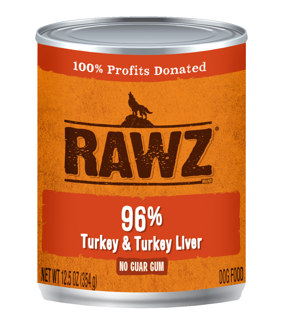 Rawz 96% Turkey & Turkey Liver Canned Dog Food - Case of 12 / 12.5oz